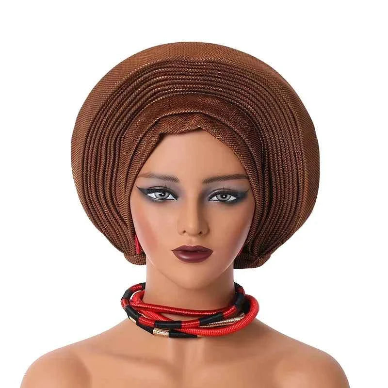 2025 Sequins Turban Chemo Cap for Women Ready to Wear African Auto Gele Headtie Nigeria Wedding Geles Female Head Wrap Headpiece