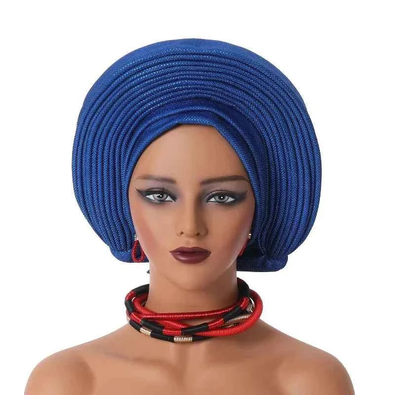 2025 Sequins Turban Chemo Cap for Women Ready to Wear African Auto Gele Headtie Nigeria Wedding Geles Female Head Wrap Headpiece