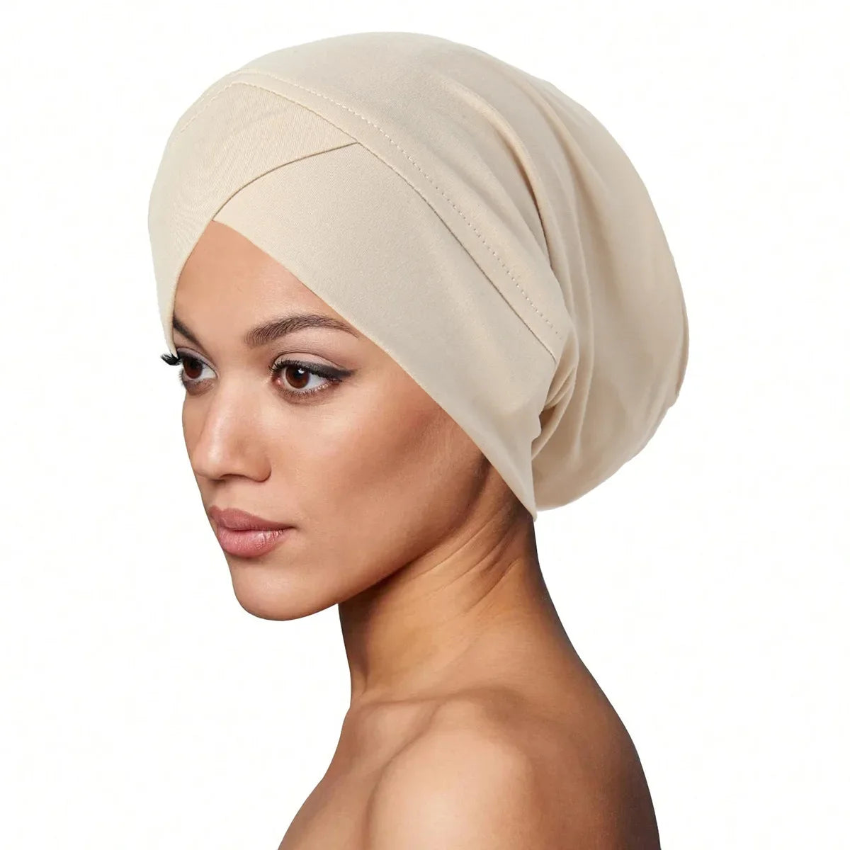 New African Print Turban Beanie for Women - Flower Beanie, Muslim Hijab, Head Wrap, and Hair Loss Bandana