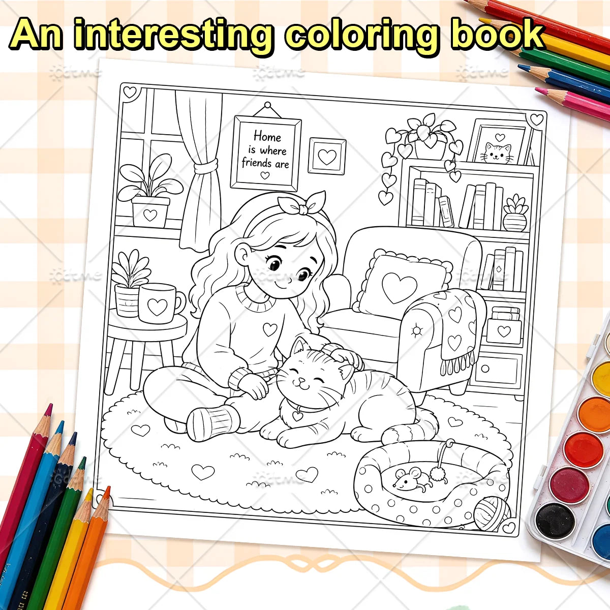 Healing Girl Coloring Book for Adults & Teens – Cute Stress Relief Coloring