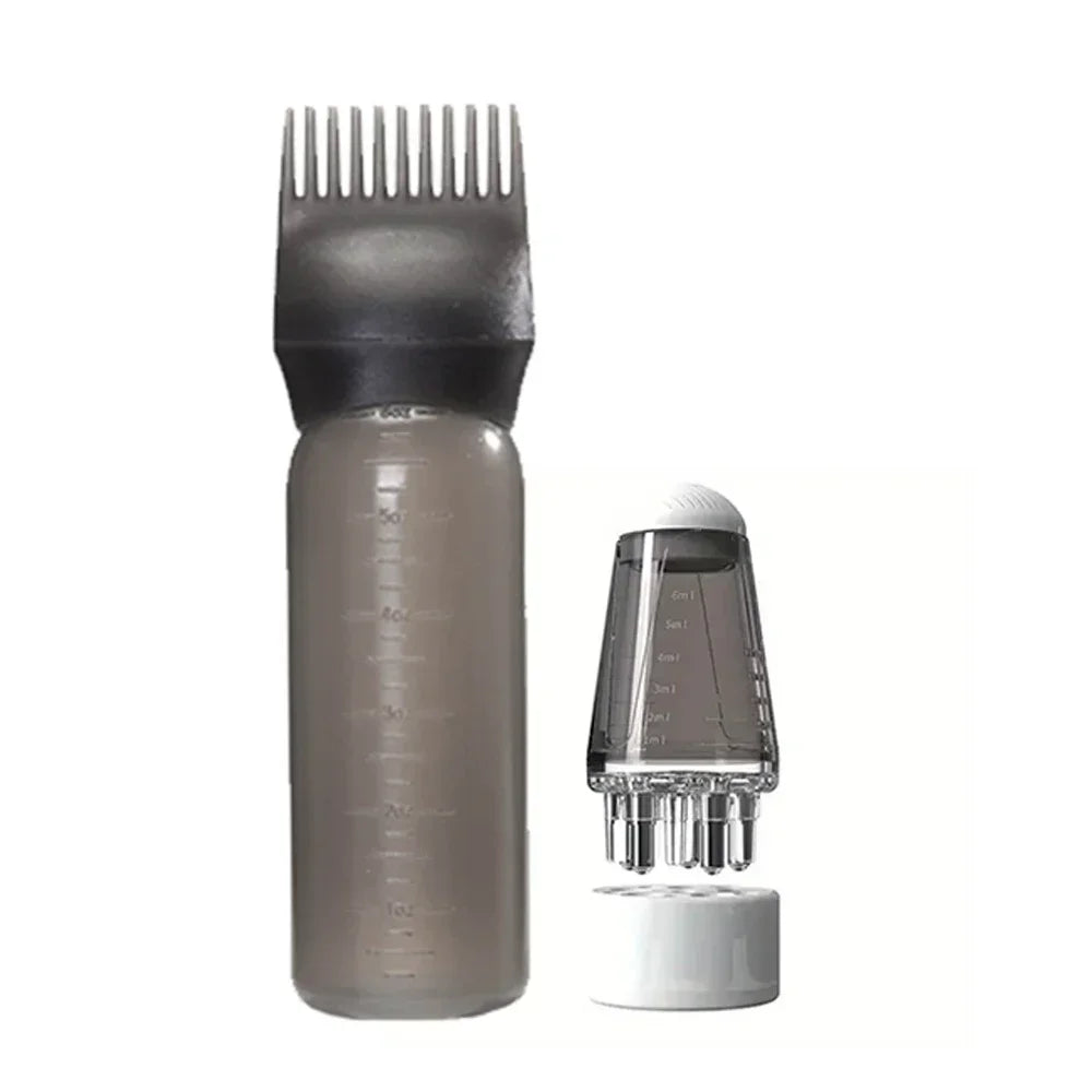 2-piece Hair Dye Tool Set 6.09oz Hair Oil Applicator Bottle and1ml Dil Hair Growth Solid Hair Comb Salon Hairdressing Tools