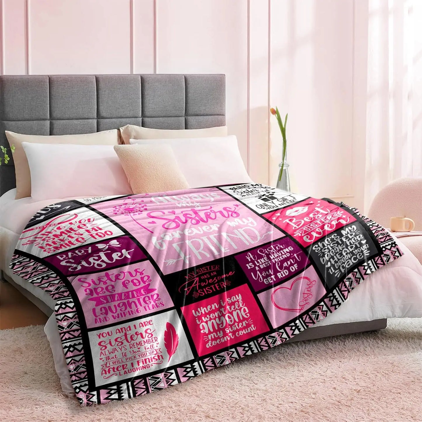 Soul Sister Blanket 60x50 – Soft Flannel Gift for Sister & Best Friend