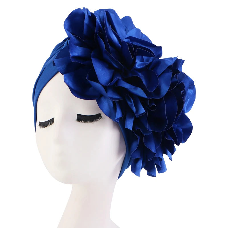 New Woman Muslim Hijab Caps With Big Flower Turban Bonnet Islamic Wrap Head Inner Cap for Hijabs Trendy Headdress - NamafadStore