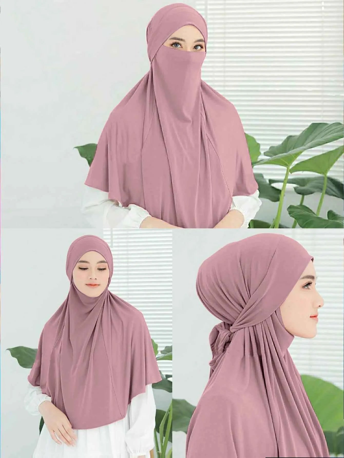 Plain Large Size Headband Muslim Hijab Women Instant Turban Top Quality Islamic Headscarf Ramadan
