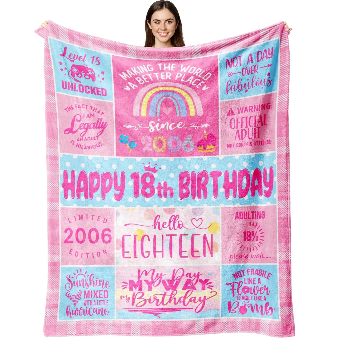 18th Birthday Gift Blanket for Girls – Daughter, Sister & Bestie