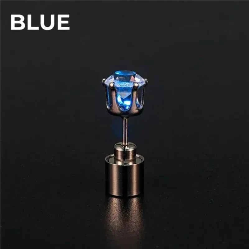 Unique Boys Girls LED Light Bling Studs Earrings Christmas Gift Halloween Party Night Earring Studs Fashion Jewelry