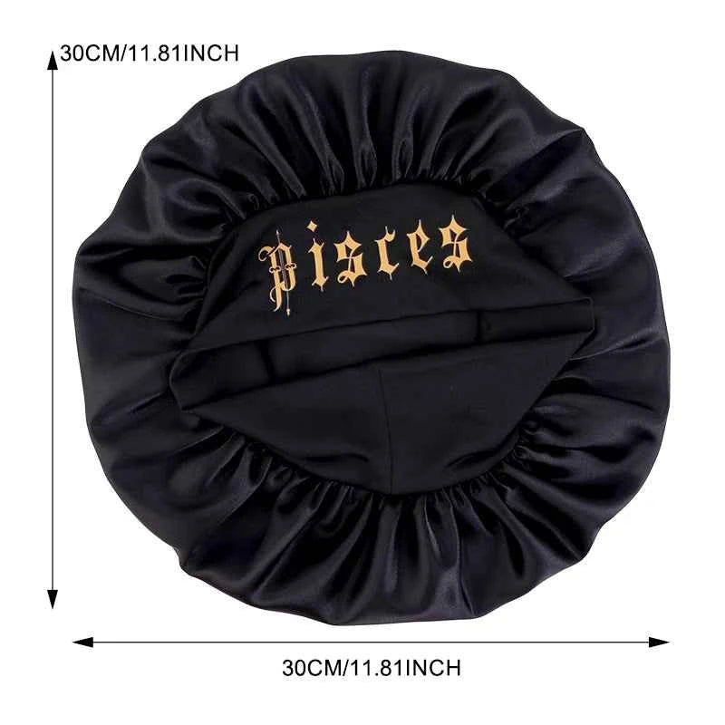 12 Constellation Sleeping Bonnet Wide Band Hair Protection for Daily Use Makeup Hair Care Headwrap Cover Headwear