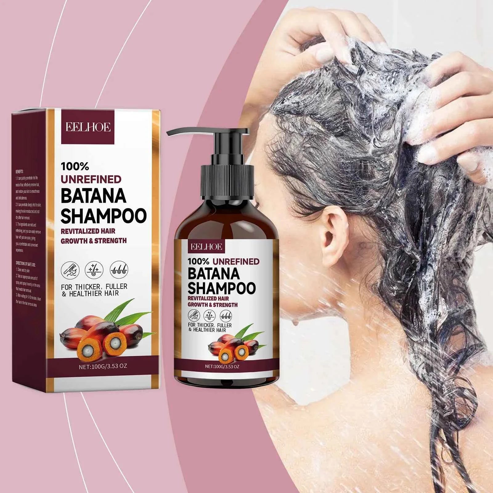 Organic Batana Oils Shampoo Treatment Damaged Split Hair Reduce Hair Loss Deep Cleansing Nourish Hair Care Growth Shampoo 100g
