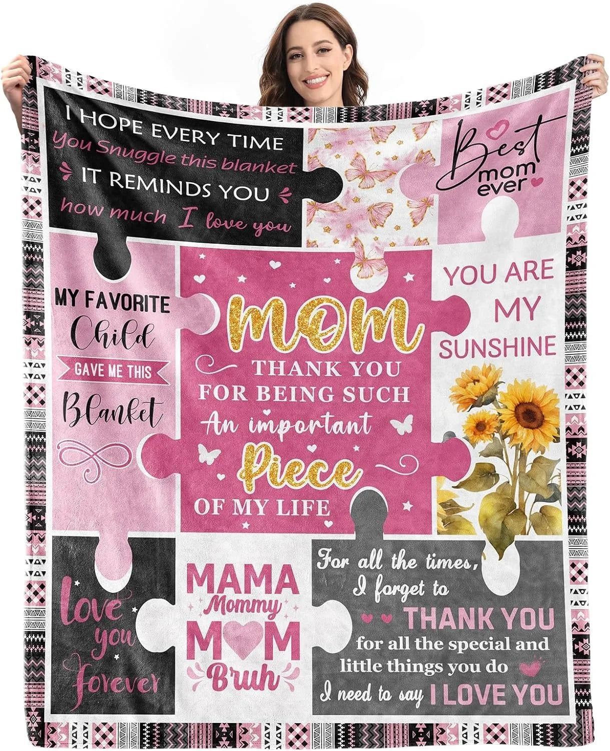 Best Mom Ever Blanket – “Remember I Love You Mum” Gift for Mom
