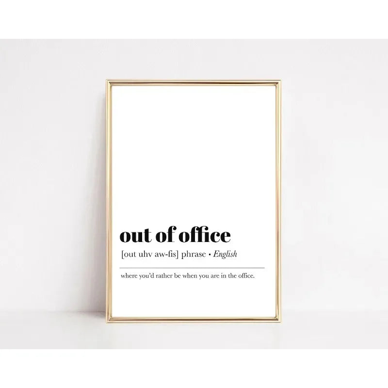 Funny Office Definition Poster Canvas Painting Motivational Words Canvas Painting Wall Art Picture Living Room Home Decor Mural