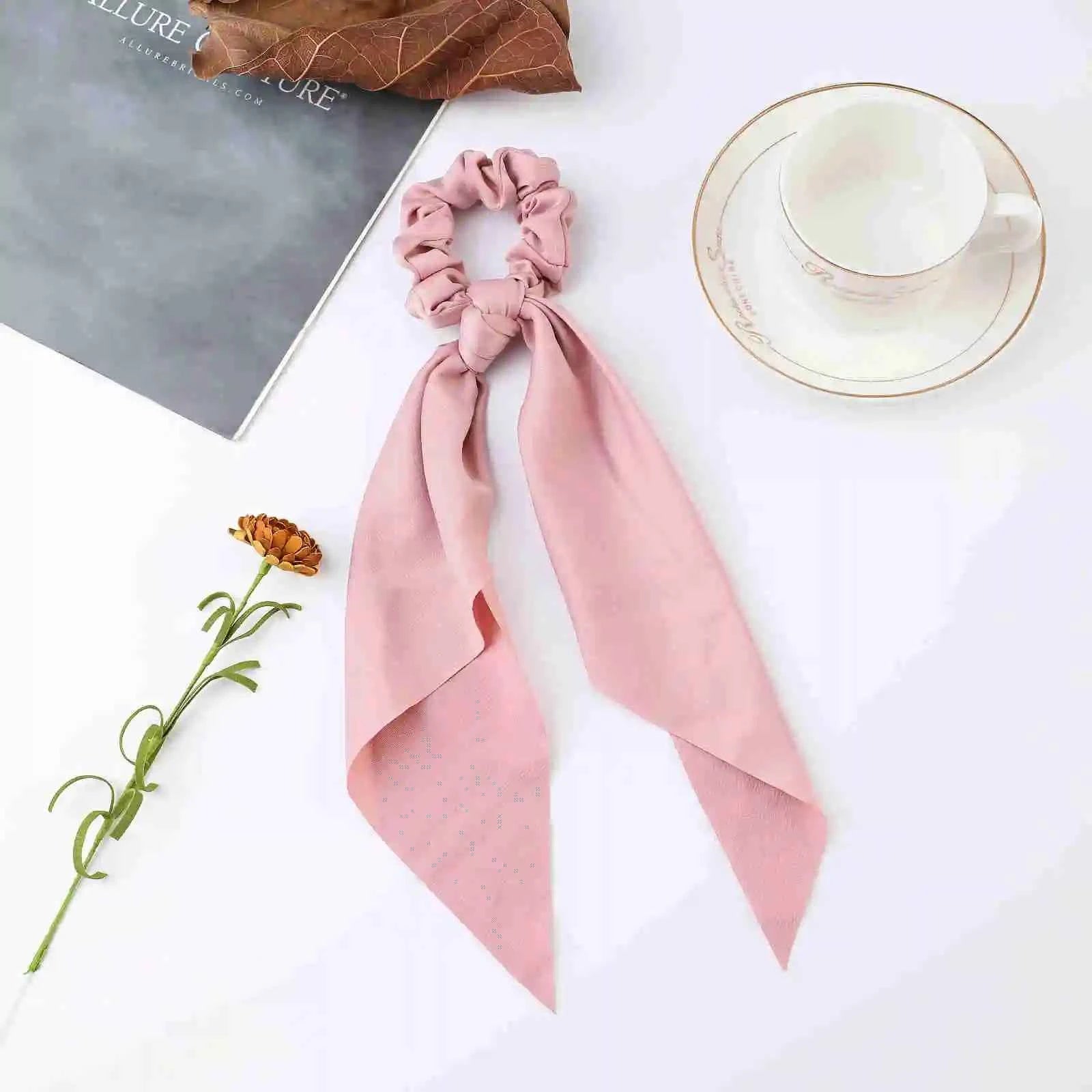 Fashion Dots Scrunchies Long Hair Rope Korean Hair Ties for Women Ponytail Scarf Sweet Elastic Hair Band Hair Accessories