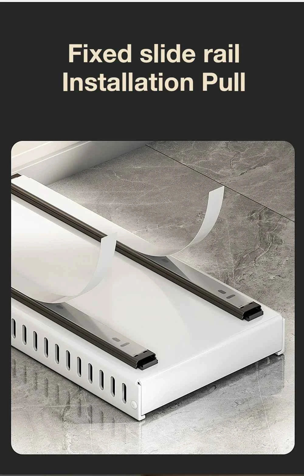 1Pc Kitchen Multifunctional Organizer Pull Out for Pots/Pans Sliding Lid Holder Spice Rack & Dish Drying Racks Drawer Organizer