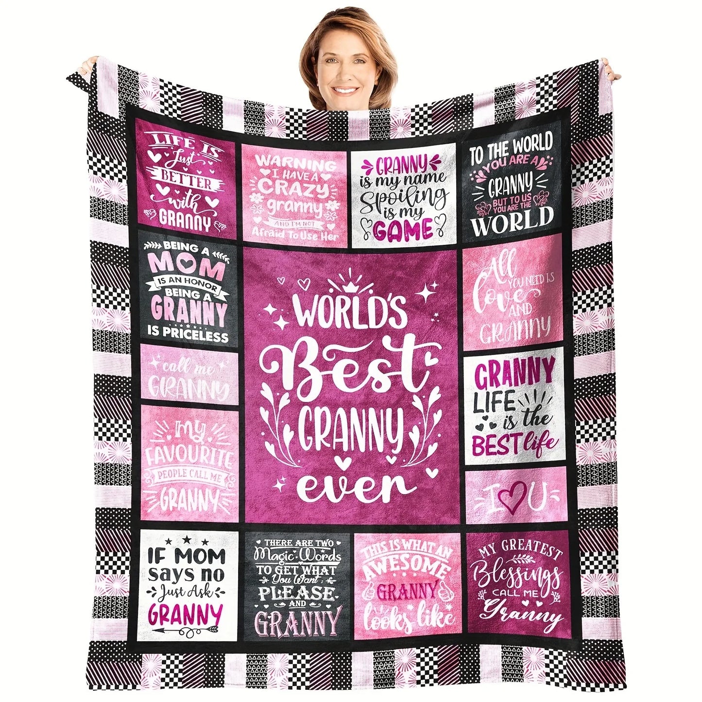 Personalized Cozy Blanket – Soft Lightweight Throw for Grandma, Travel & Home