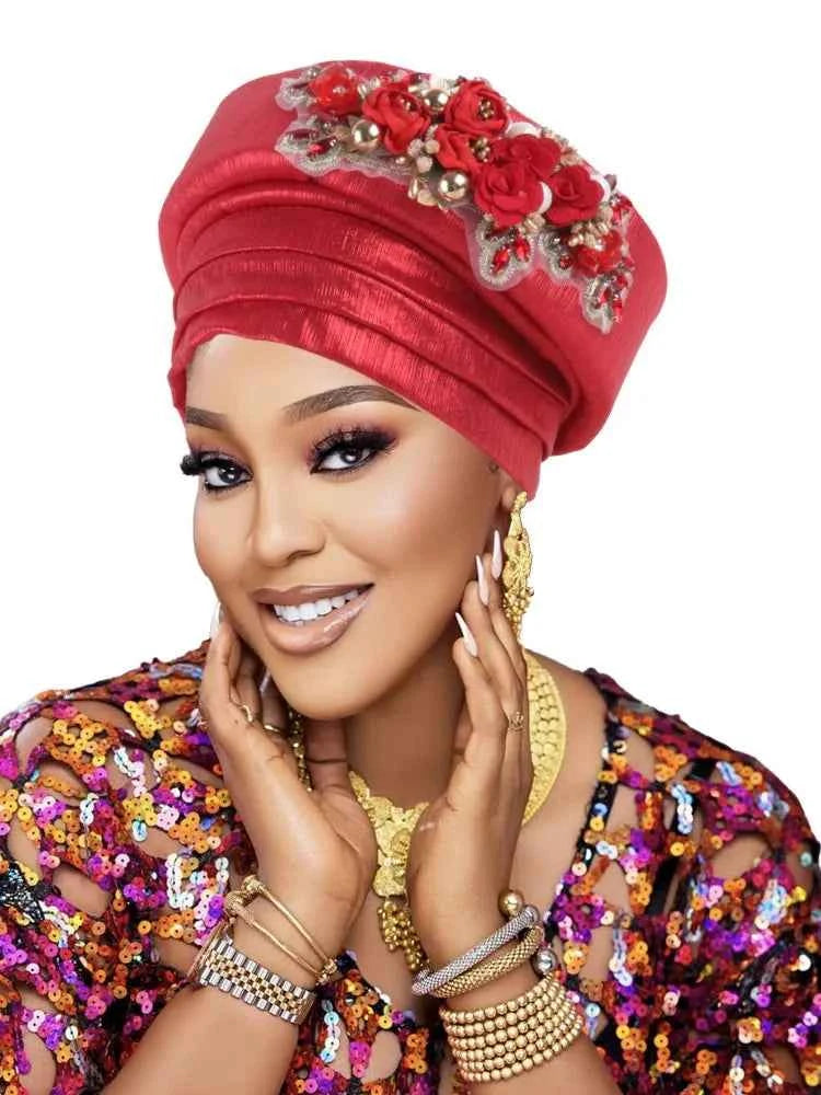 Exaggerated Big Braid Turban Cap for Women African Lady Head Wraps Nigeria Autogele Headtie Wedding Party Headgear Turbante