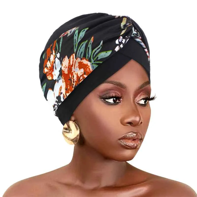 Print Cross Muslim Turban Scarf and Indian hat Ethnic headscarf Women Islamic Inner Hijab  Headwear Arab Wrap Head Scarf