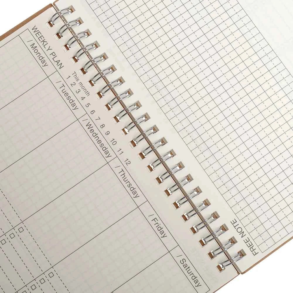 Daily Weekly Monthly Planning Schedule Retro Coil Coil Planner This To Do List Organizer Improve Productivity Manual