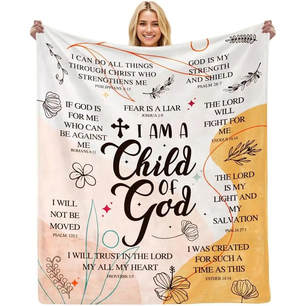 Child of God Christmas Blanket – Christian Faith Gift for Women & Godmother