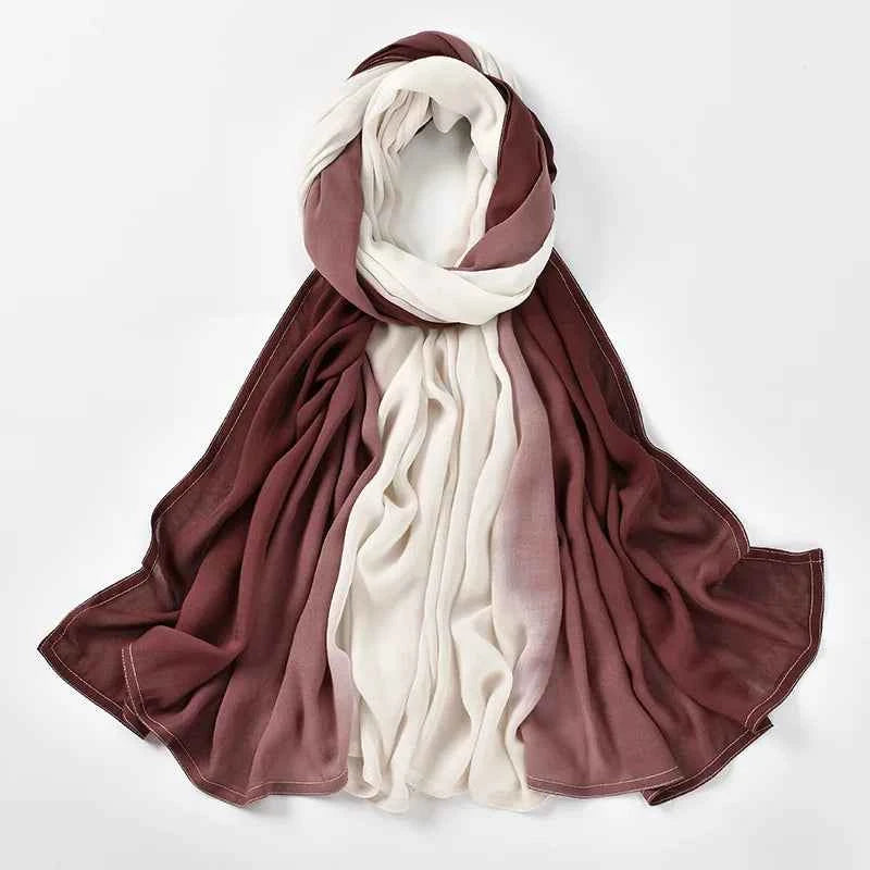 Big Size Gradient Women Cotton Rayon Crease Hijab Scarf Woman Long Wraps and Shawls Musulman Headband Islamic Turban
