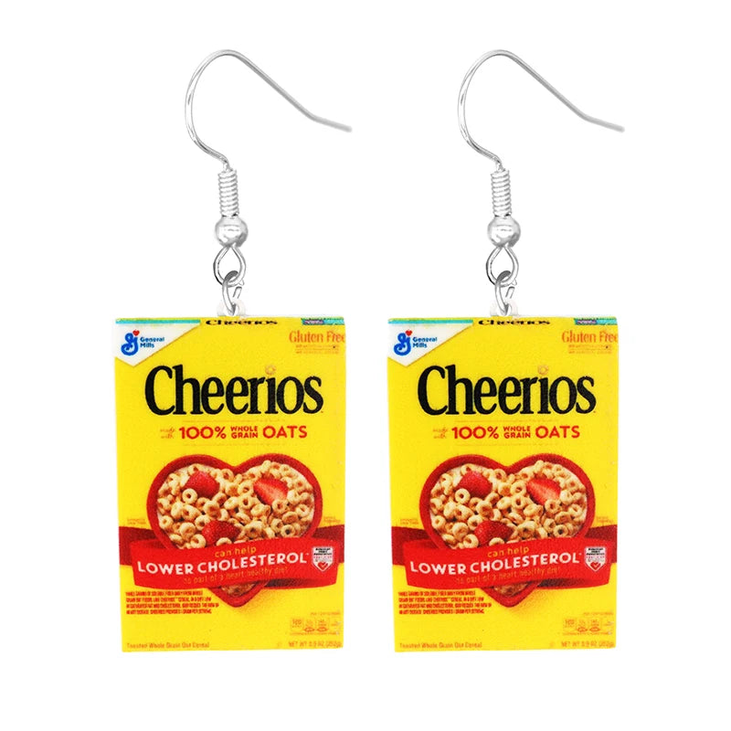 Earrings for Women 2D Acrylic Cute Snacks Potato Chips Girls Foods Funny