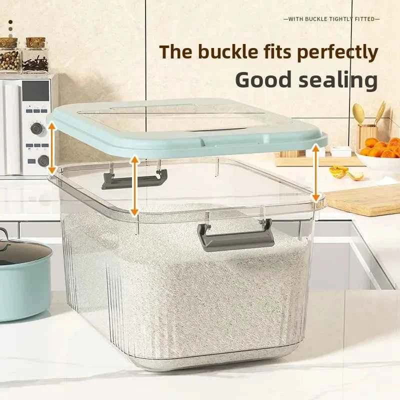Kitchen Storage Box Rice Barrel Sealed Moisture Proof Bug Resistant Flour Tank Grain Storage Container Home Organization Bin