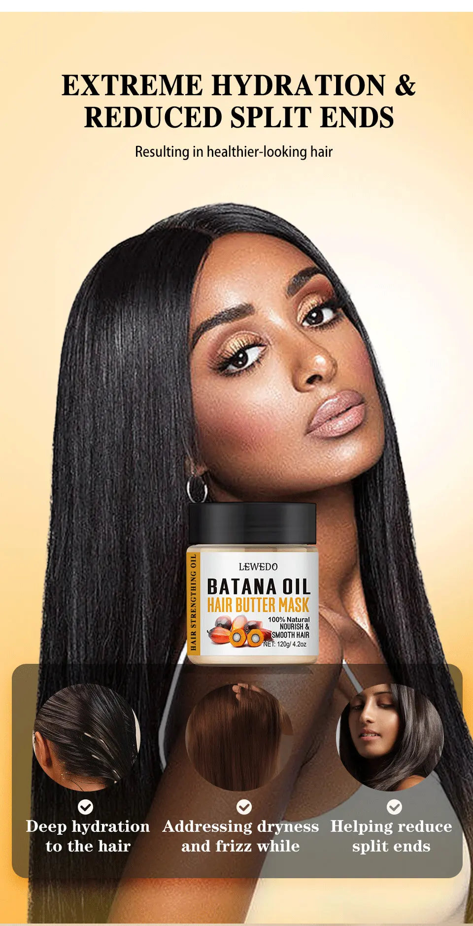 100% Pure Batana Hair Care Oil Hair Growth Oil For Natural Treatment Nourish Reduce Hair Loss Anti-Breakage Hair Thickn Products - NamafadStore