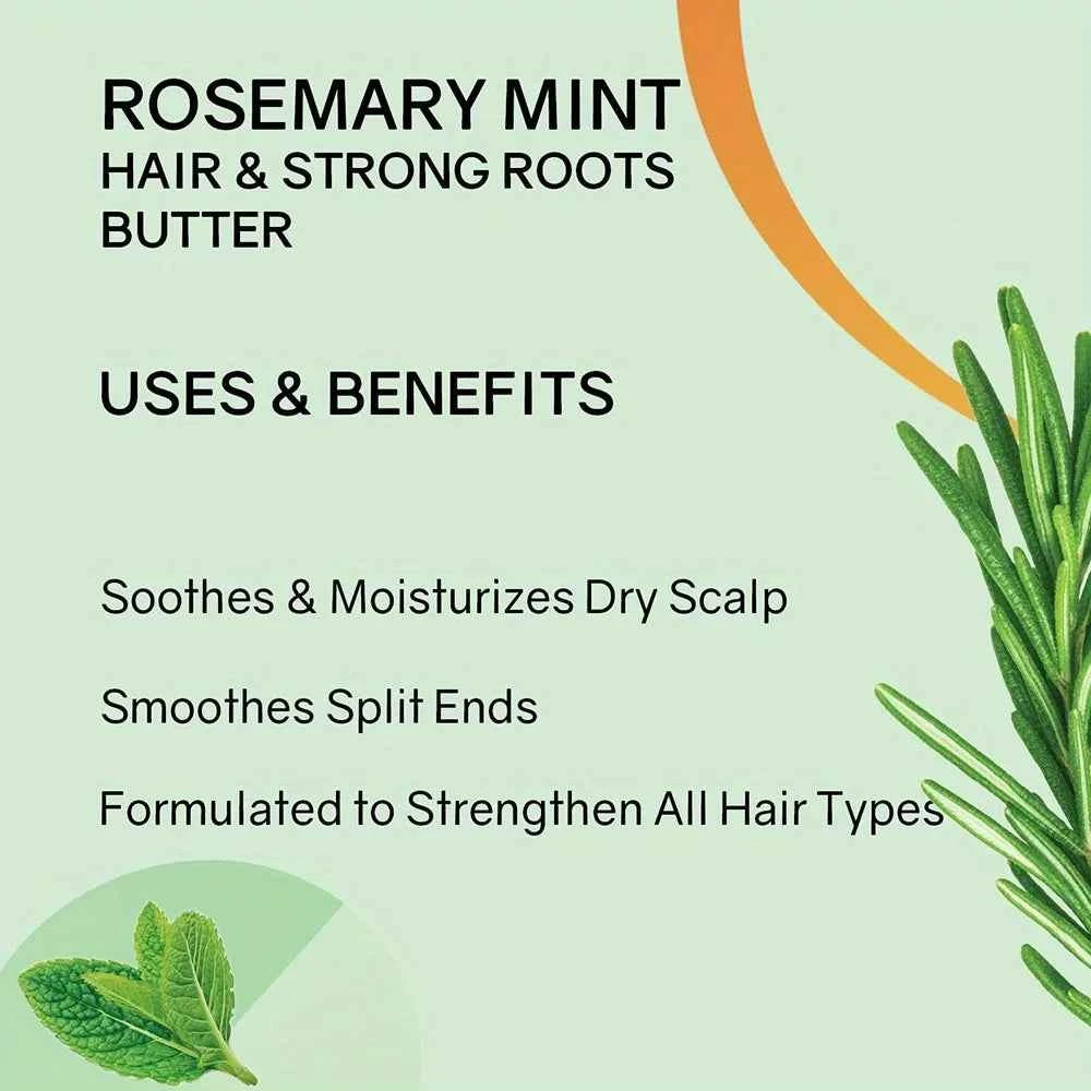 GZE Rosemary Mint Hair & Strong Roots Butter - Natural Hair Growth & Damage Repair Treatment for Stronger, Healthier Hair