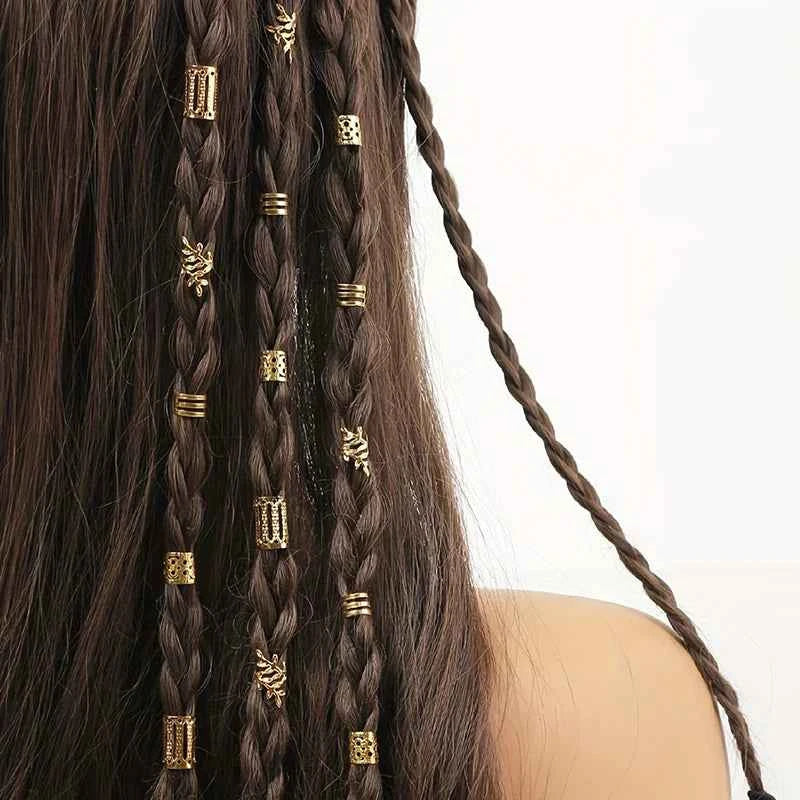 Dreadlock Hair Rings Adjustable Cuffs Clip Hair Braids Dirty Braids Bead Hairpin Hair Accessories Headwear For Women Girls