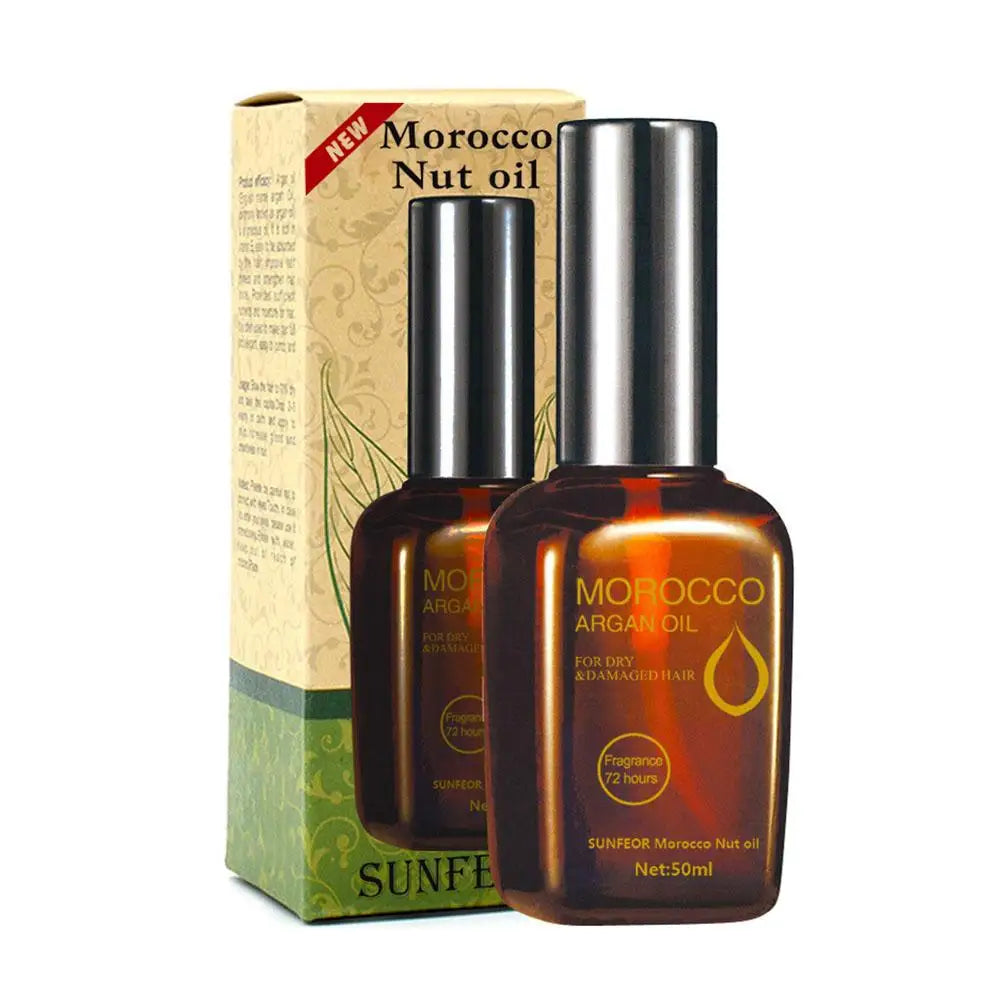 Moroccan Argan Oil Leave-In Treatment 50ml Anti-Frizz Hydrating Smoothing Hair Mask for Damaged Salon Care, Repair Dryness Split - NamafadStore