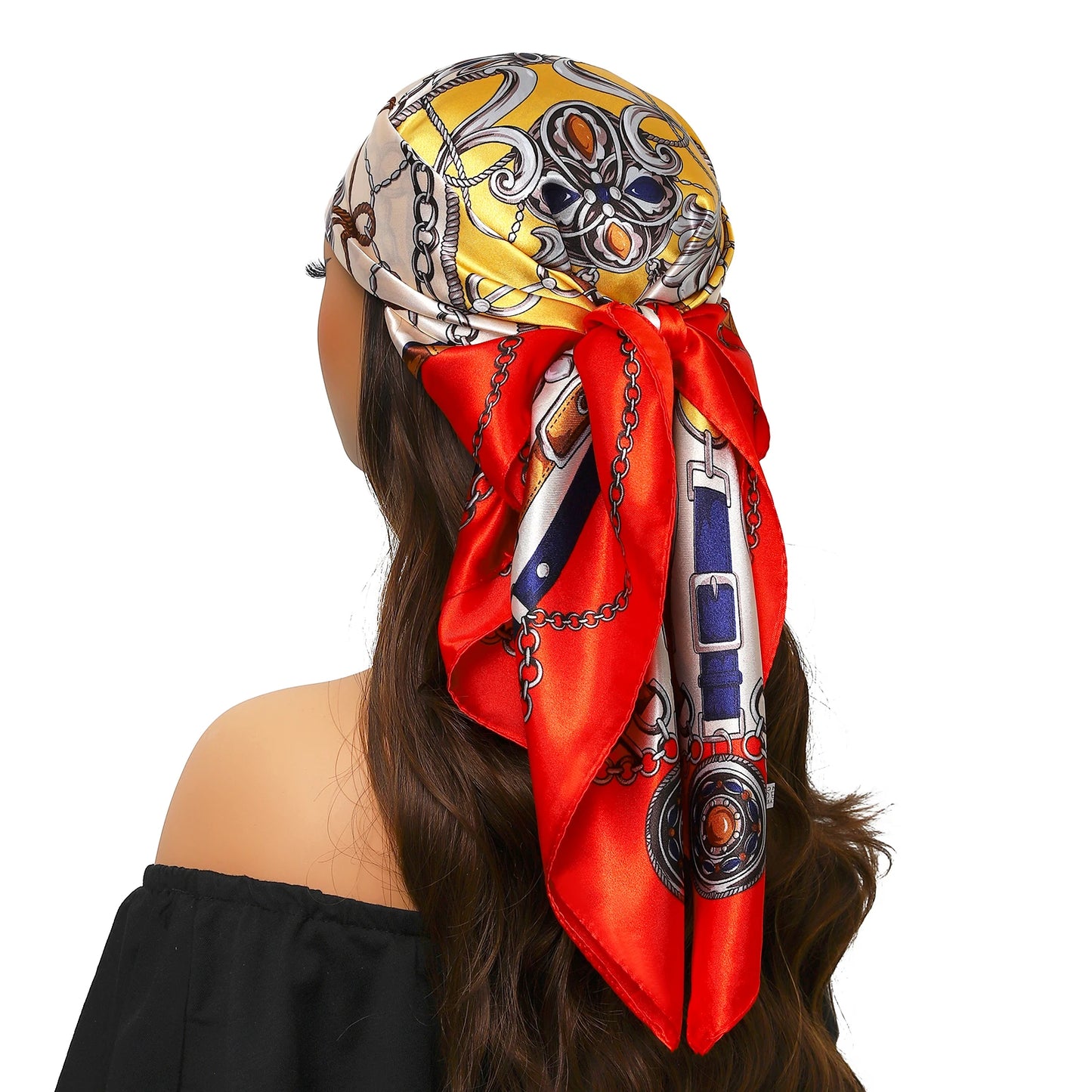 Luxury Brand Silk Scarf Fashion Foulard Satin Shawl Leopard 90*90cm Square Head Scarves Women Bandanna Pareo Headscarf