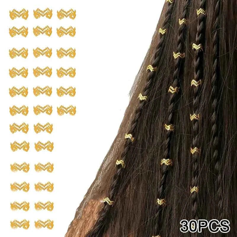 Dreadlock Hair Rings Adjustable Cuffs Clip Hair Braids Dirty Braids Bead Hairpin Hair Accessories Headwear For Women Girls
