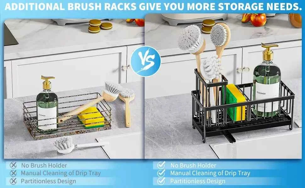 Kitchen storage shelf, self-drainage dishcloth rack, drainage rack, no drilling, household seasoning rack, faucet, sink rack, co