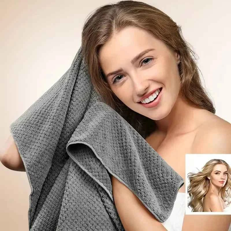 Large Size Hair Turban Microfiber Quick Dry Hair Towel Wrap with Elastic Band Soft & Absorbent Turbie Twist Hair Towel