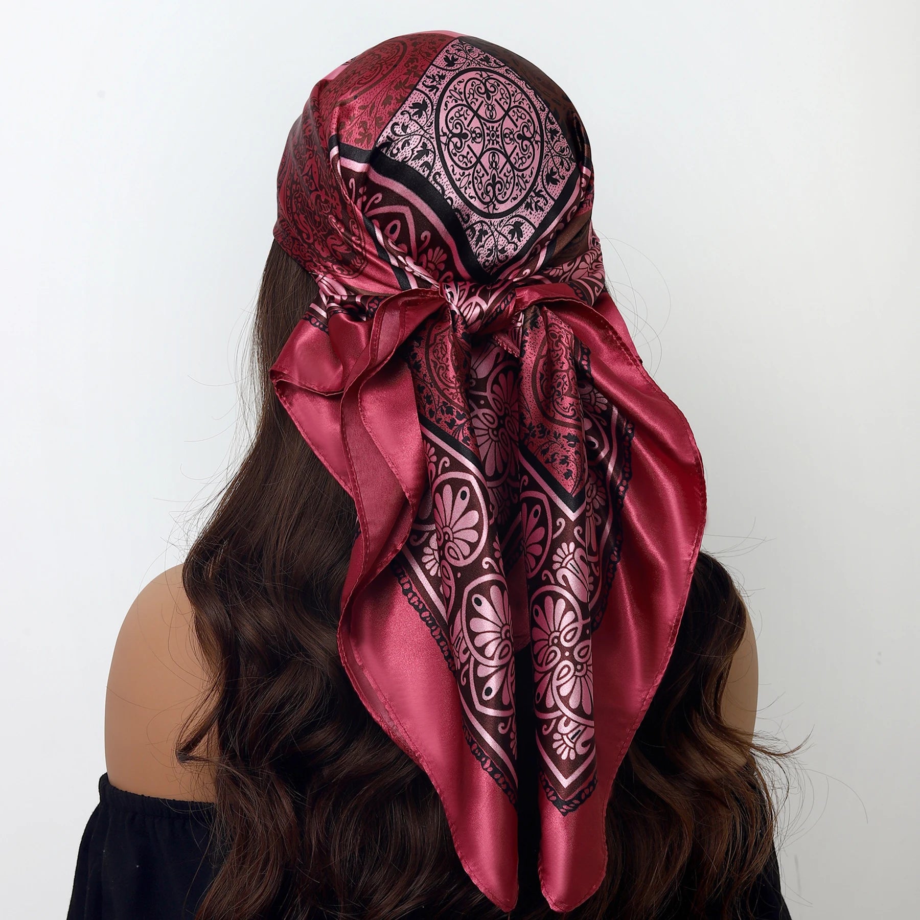 Luxury Brand Silk Scarf Fashion Foulard Satin Shawl Leopard 90*90cm Square Head Scarves Women Bandanna Pareo Headscarf - NamafadStore