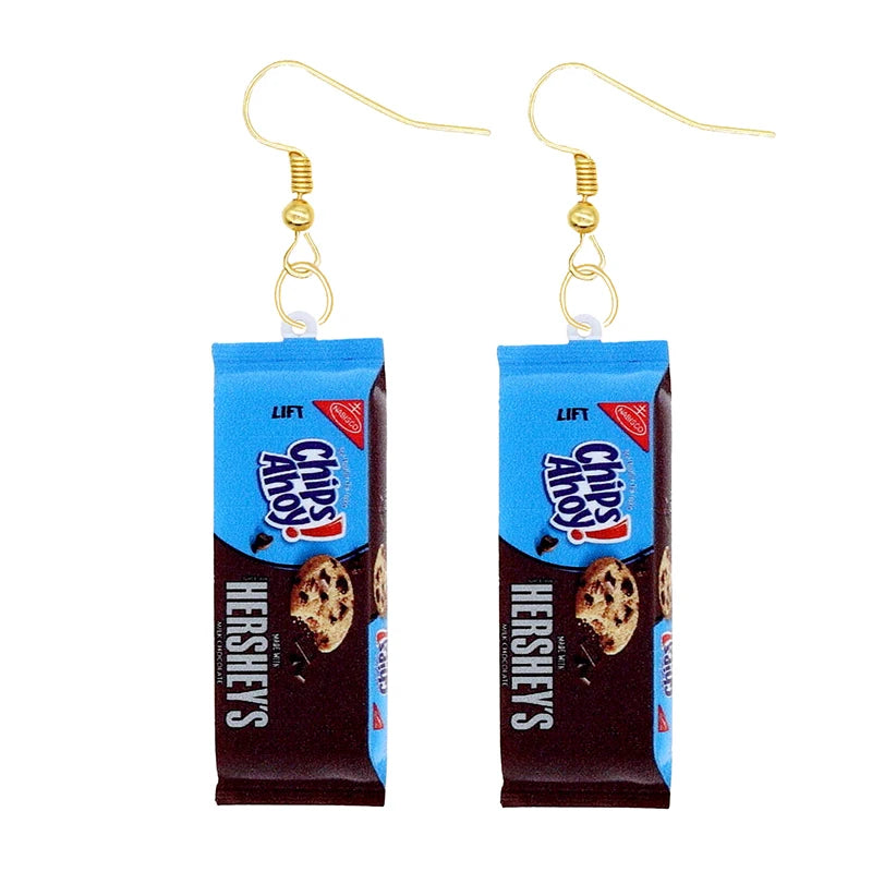 Earrings for Women Earrings Acrylic Cute Snacks Girls Foods Funny Candy Chocolate Cookies