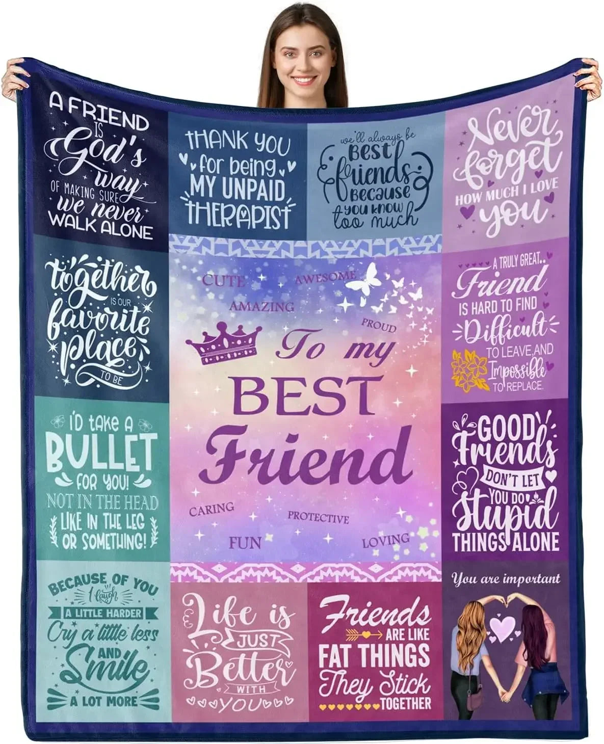 Cozy Soft Throw Blanket – Best Friend Birthday Gift & Home Décor