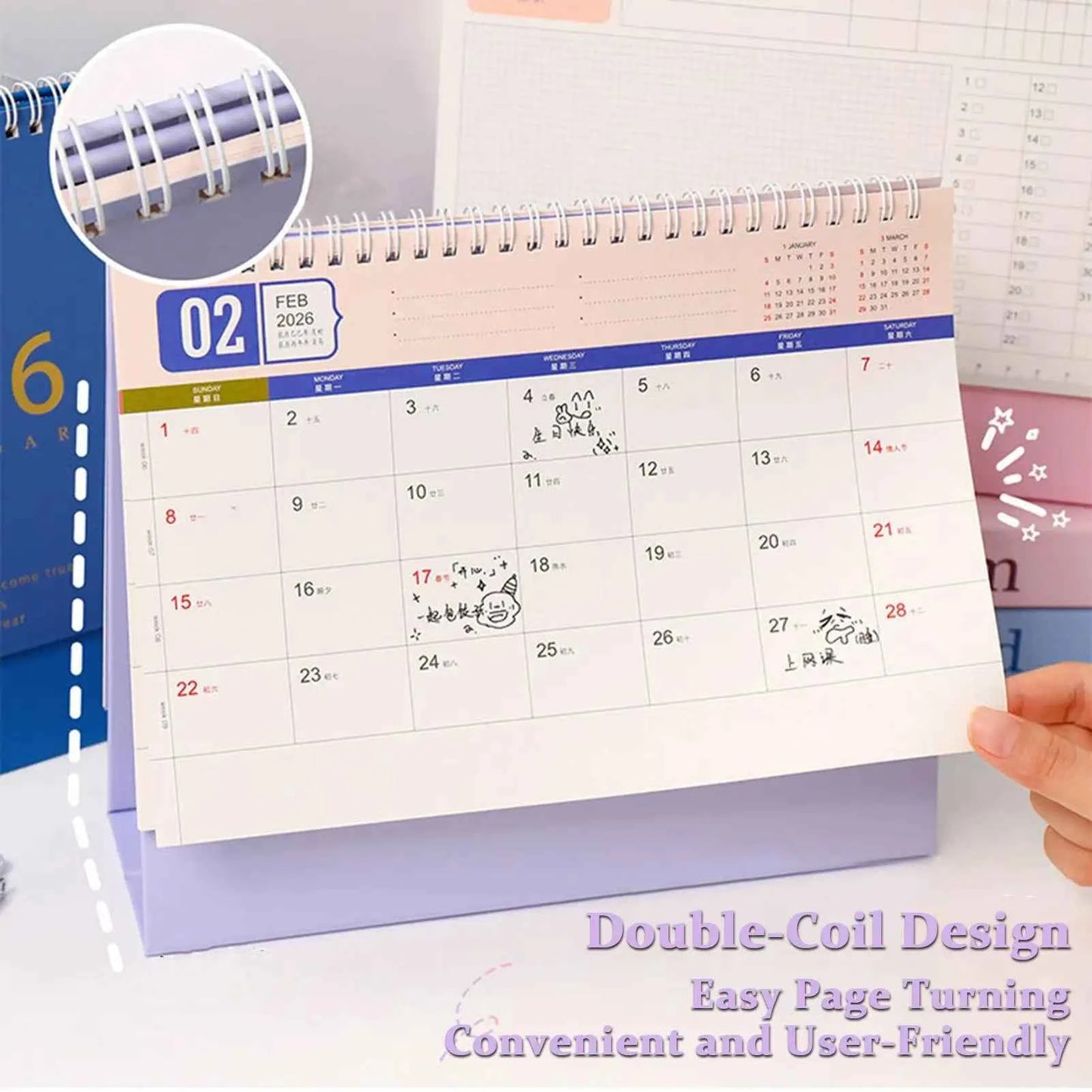 Desktop Calendars 2026 Planner Schedule Calendar Table Daily Notepad Pocket Planner Decorative Month Work Calendar Planner