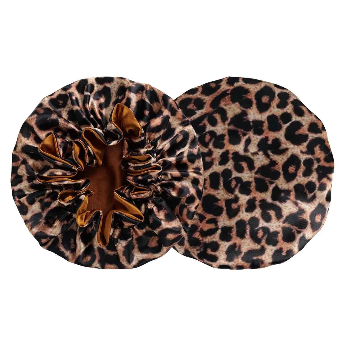 Unisex 1-Piece Leopard Print Ruffle Sleep Cap Soft Comfortable Material for Daily Sleep Christmas Gift for Men And Women