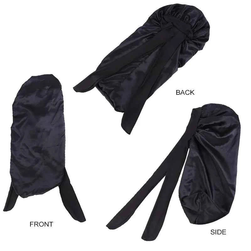 1Pcs Soft Silky Long Satin Bonnet For Natural Hair And Curly Hair Extra Large Size Hair Cap With Tie For Comfortable Night Sleep