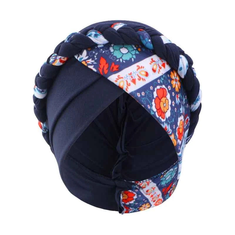 Women's Print Trendy Braid Muslim Turban Scarf islamic inner hijab cap Ladies Head Wrap Cover Hijab Scarf