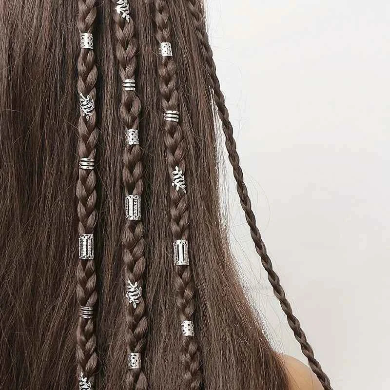 Dreadlock Hair Rings Adjustable Cuffs Clip Hair Braids Dirty Braids Bead Hairpin Hair Accessories Headwear For Women Girls