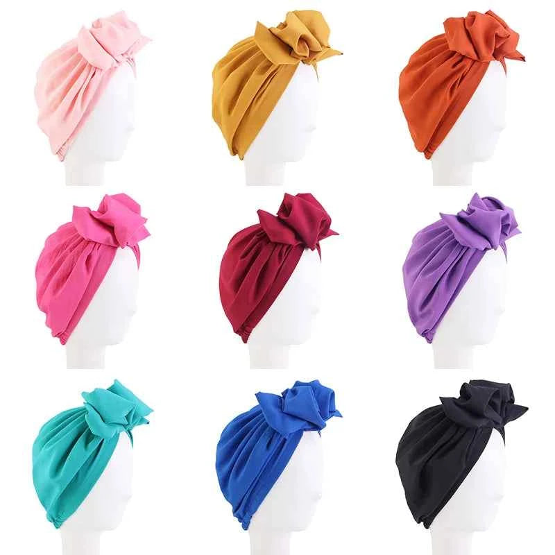 2psc New Muslim Women Turban Hat Hijab Bonnet Indian Cap Head Wrap Elastic Hair Bands Hat Beanie Ladies Girls Hair Accessories