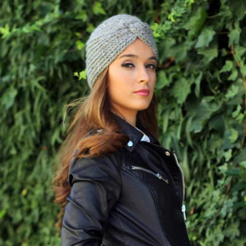 Muslim Fashion Imitation Cashmere Turban Caps for Women Bohemian Style Hijab Caps Indian Hat Solid Color Ladies Knitted Cap