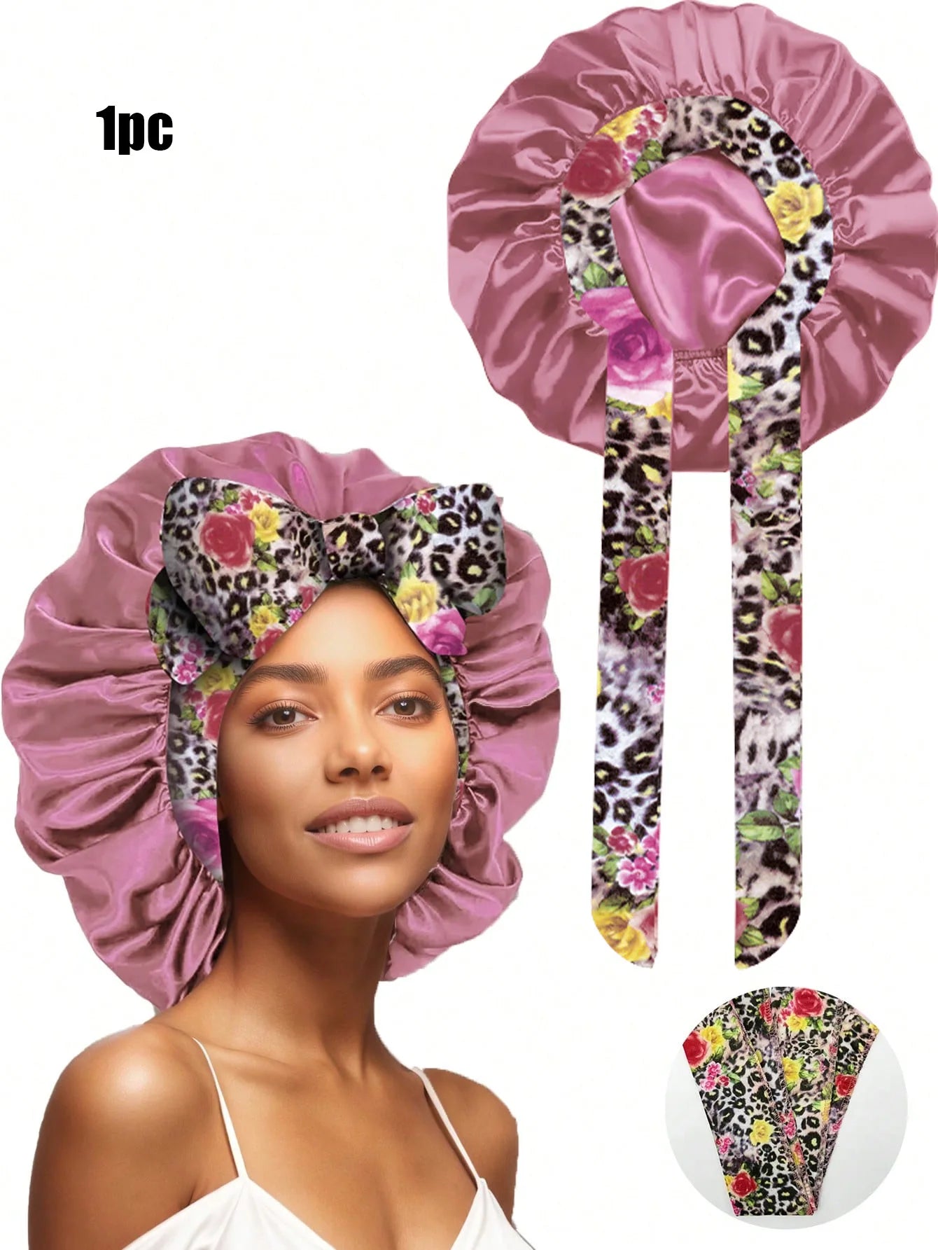 Popular New Summer New Large Streamer Shower Cap Hat Women's Daily Commuting Nightcap Adult Hat Sun Protection Cap