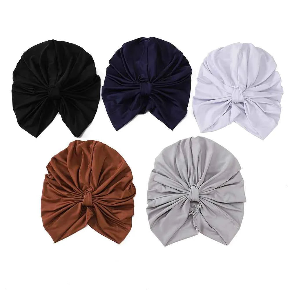 Muslim Instant Turban Pure Color Stretch Inner Hat Hijabs For Caps Ready To Wear Women Head Scarf Under Bonnet
