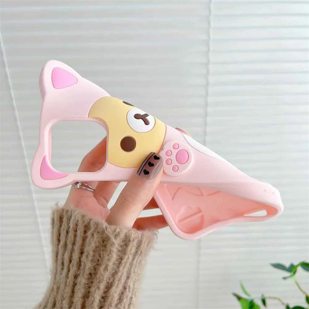Cute Rilakkuma Bear Case For iPhone 17 Pro max 16 15 14 13 12 Mini 11 Pro Max Xs XR 6 7 8 Plus SE Kawaii Cat Silicone Soft Cover