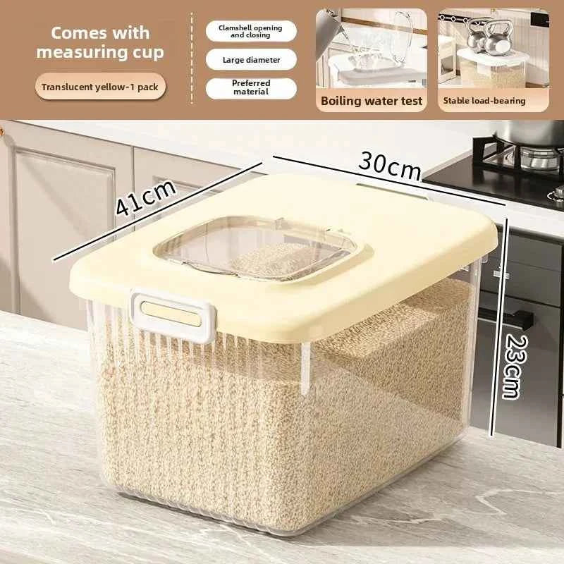 Kitchen Storage Box Rice Barrel Sealed Moisture Proof Bug Resistant Flour Tank Grain Storage Container Home Organization Bin