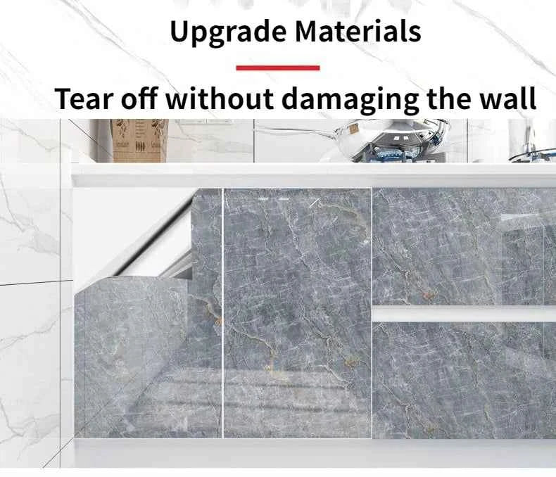 10M x 80CM Marble Self Adhesive Wallpaper Waterproof Oil Proof Kitchen Stickers Thermostability Decorative Film Home Decor