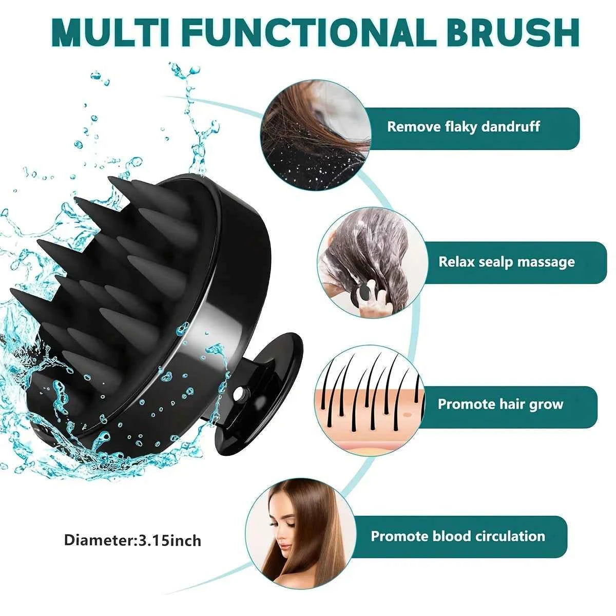 WANMEI 12pcs set Hair Styling Comb Set - Includes Rat Tail Edge Brush & Smooth Black Brush Barber Styling Tools for All Hair Typ