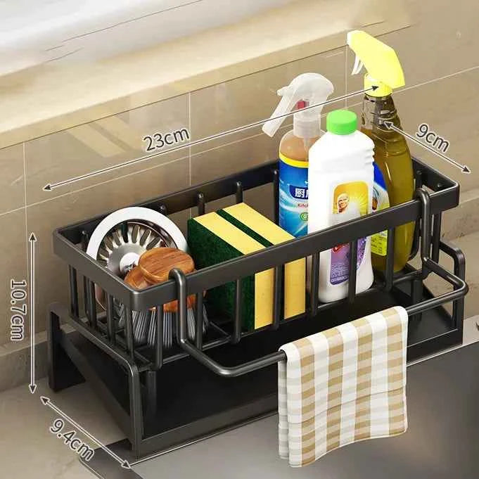 Kitchen Shelf Rag Storage Drainage Shelf No-Punch Storage Rack Home Spice Rack Sink Tap Sink Drainage Rack Kitchen Accessories