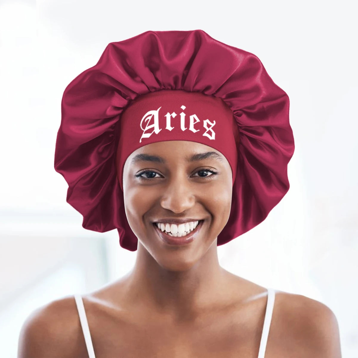 1PConstellation printing satin wide band sleep bonnet ,soft sleeping bonnet with wrap band,make up washing face daily use bonnet - NamafadStore